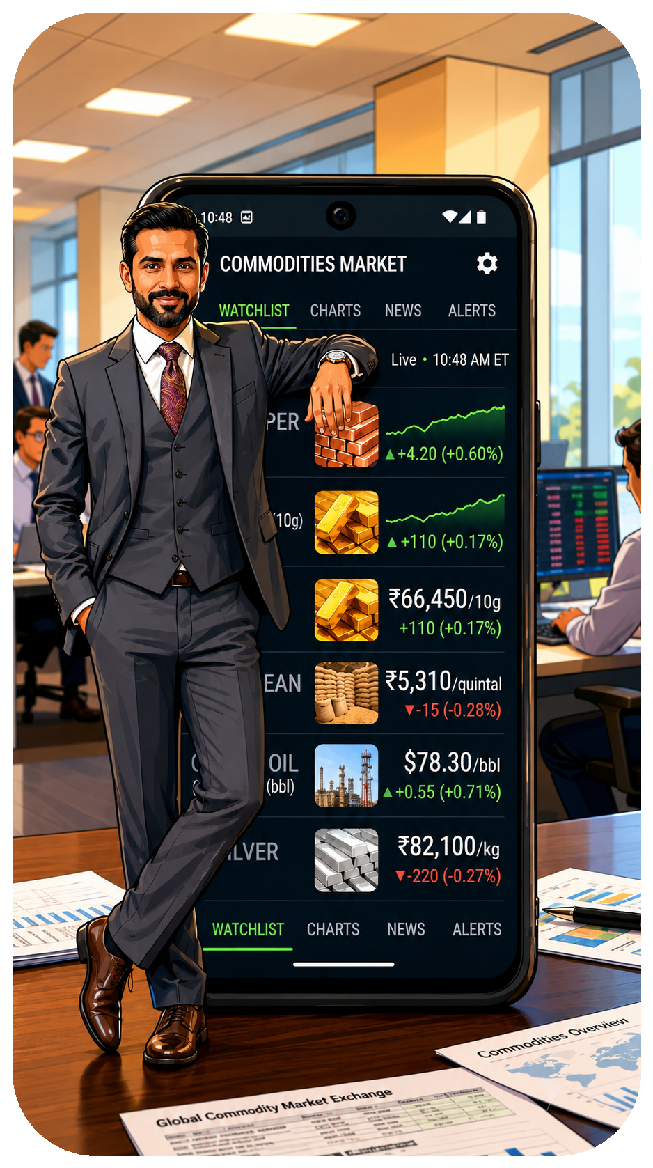 Commodities market app preview
